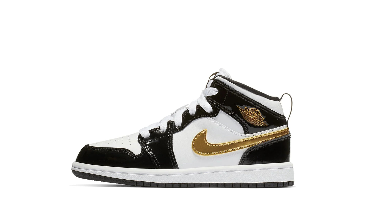 AIR JORDAN 1 MID SE PS “Patent Gold”